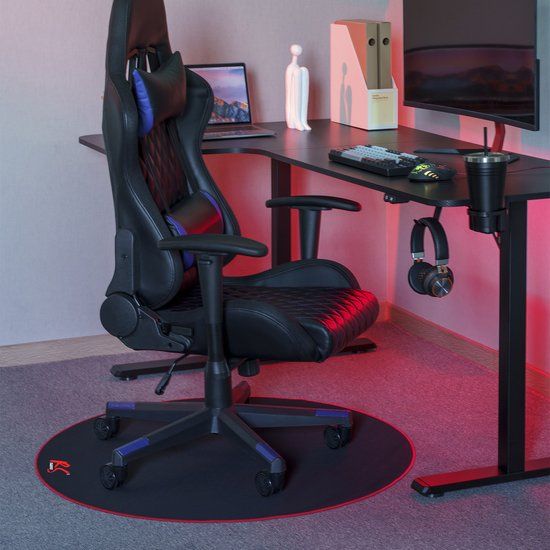 NanoRS Bureaustoelmat - Mat voor gamestoel - Rood - 100cm, RS172 - Zwart