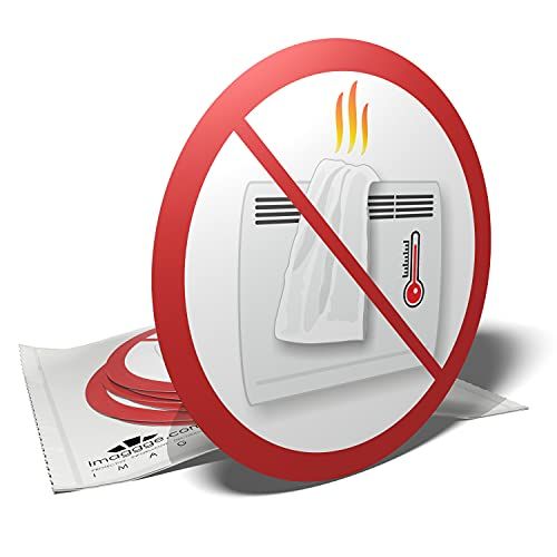 imaggge.com 6 waarschuwingsradiator verwarming stickers - niet dekken teken - brandpreventie - 3.7"