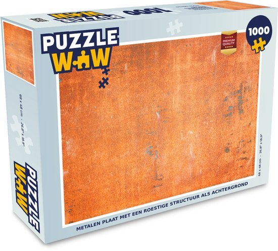 MuchoWow Puzzel Metalen plaat met een roestige structuur als achtergrond - Legpuzzel - Puzzel 1000 stukjes volwassenen - Sinterklaas cadeautjes - Sinterklaas voor grote kinderen