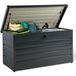Idmarket - Coffre de jardin en métal verrouillable gris anthracite 350l