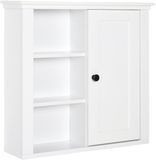 Homcom Wandmontage Badkamerkast Wit 3 schappen 1 lade 1 deur