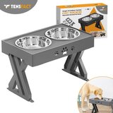 Tensfact® Dubbele Voerbak voor Honden en Katten - Grijs - L