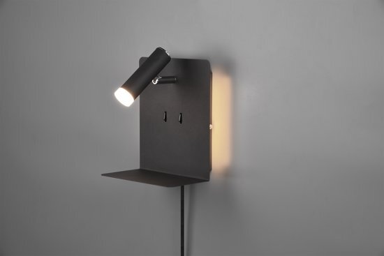 TRIO LEUCHTEN Wand lamp - Bed lamp - Element - USB - LED - Zwart