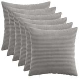 vidaXL - Kussensloop - 6 pcs - HEERLEN - Lichtgrijs - 40 x 40 cm - corduroy