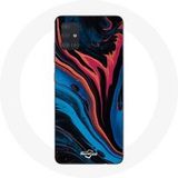 Maniacase Hoesje voor Samsung Galaxy A51 Abstracte textuur blauw zwart rood