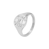 TOM TAILOR - Ring voor Dames in Roestvrij Staal - Zilverkleurig - met Preciosa - Motief in de vorm van Cirkel