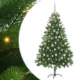vidaXL Kerstboom met 300 LED-lampjes, inclusief standaard, groen, 210 cm, PE