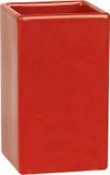 Spirella Tandenborstelhouder Rood Mat – Tumbler Badkamer Beker voor Tandenborstel en Tandpasta – Badkamer Accessoires 6,5 x 5,5 x 10,5 cm