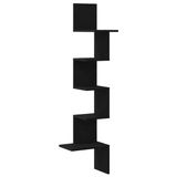 vidaXL Hoekwandschap - 32x32x127,5 cm - bewerkt hout - zwart