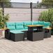 Maison Exclusive - Ensemble de meubles de jardin 7 pièces avec canapé, coussins inclus, en polyrotin marron avec un cadre en bois d'acacia