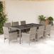 Prolenta Maison Exclusive Tuinset voor buiten, 9-delig, met kussens, grijs, van gevlochten polyraan en glas