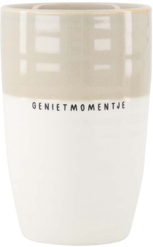 Zusss Mok L Genietmomentje Keramiek White / Sand