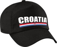 Bellatio Decorations Croatia supporters pet zwart voor dames en heren - Kroatie landen baseball cap - supporter accessoire