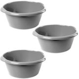 Hega hogar Hega Hoger Afwasteil - 5x - 10L - rond - zilver - 38 x 16 cm - afwasbak