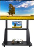 Unyqoos® Mobiele tv-standaard met wielen voor 32-75 inch schermen en extra opbergruimte