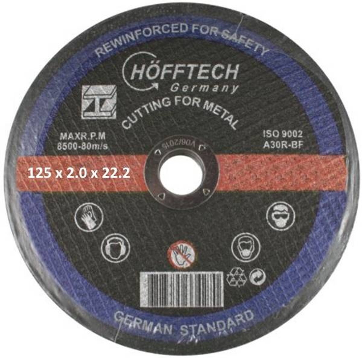 HOFFTECH Doorslijpschijf Metaal 125 x 2.0 mm