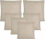 Anna's Collection Bank/tuin kussens set - binnen/buiten - 6x stuks - beige/taupe