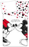 Disney Mickey & Minnie Mouse Dekbedovertrek love - Eenpersoons - 140 x 200 cm - Katoen