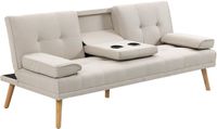 Homcom Slaapbank Stof Beige 181x77x78cm