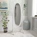 Markenlos Spiegel voor het hele lichaam met voetstuk, geschikt voor de slaapkamer - Wit, hout