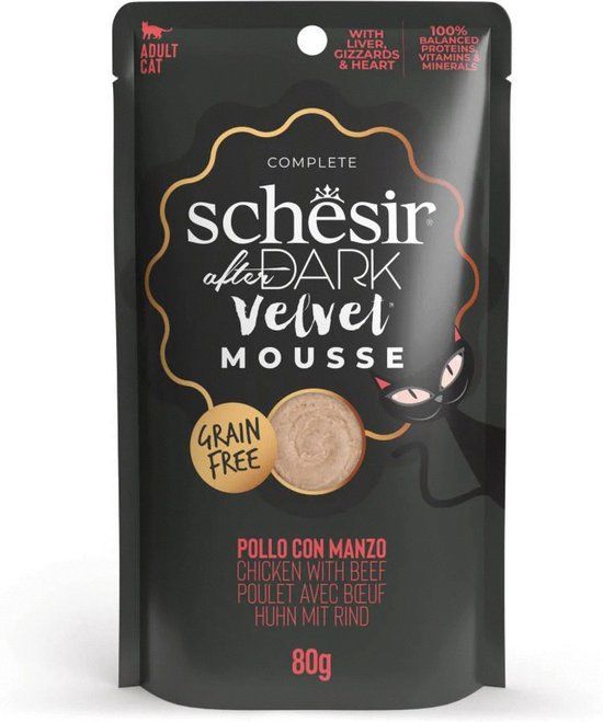 Schesir After Dark Velvet 80 g - Kattenvoer - Kip & Rund