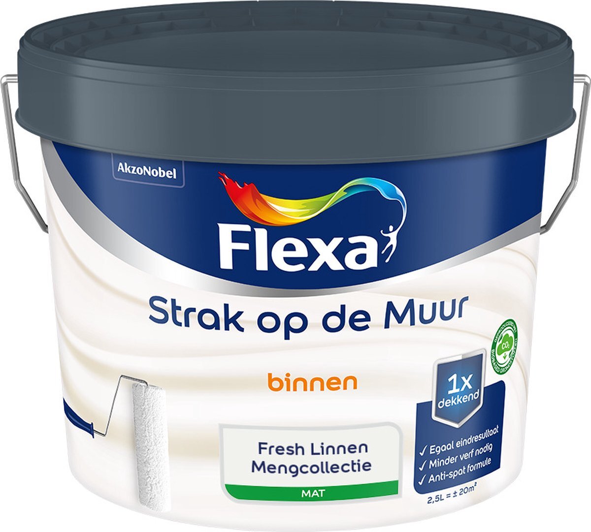 FLEXA Strak op de muur Muurverf - Mengcollectie - Fresh Linnen - 2,5 liter