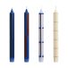 HAY Bougies Pattern mix lot de 4 Bleu-argent