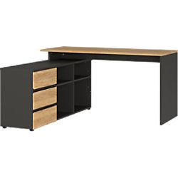 Germania Hoekbureau GW-Lissabon - Grafiet, wit - 770 x 1460 x 1450 mm