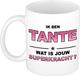 Bellatio Decorations Shoppartners Bv Ik ben tante wat is jouw superkracht mok / beker - wit met roze tekst - cadeau / verjaardag