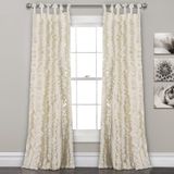 Decor, Ivoor Sophia ruches gordijn | Getextureerde raampaneelset voor woonkamer, eetkamer, slaapkamer (paar), 101,6 cm B x 213,4 cm L