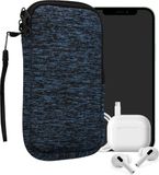kwmobile telefoontasje universeel geschikt voor XL - 6,7/6,8" smartphones - 17,2 x 8,4 cm - Hoesje met rits en polslusje - Deep Ocean / Zwart