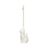 Suspension, porcelaine, chien, blanc et or