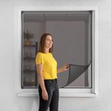 Schellenberg 70482 120 x 120 cm, antracietkleurig magnetisch vliegenscherm met glasvezelgaas
