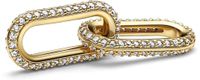 PANDORA ME Pavé Doppelter Styling-Link aus 14 Karat vergoldetem Metall mit Cubic Zirkonia, Ausschließlich Kompatibel ME, Höhe: 8,2mm, 769660C01