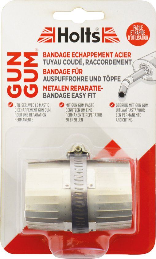 Holts Gum Gum Flexiwrap 12,2 Cm Staal Zilver - Auto beurtset