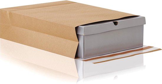 e-Green enveloppen met blokbodem, ft 350 x 450 x 80 + 100 mm, doos van 200 stuks