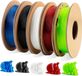Merkloos filament TPU 175 mm pour imprimante 3D - 1 kg au total - Noir, Blanc, Rouge transparent, Vert transparent, Bleu transparent