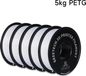 PETG filament pour imprimantes 3D - 1,75 mm - Convient aux imprimantes 3D FDM - 343 mètres de long - Emballé sous vide - Blanc