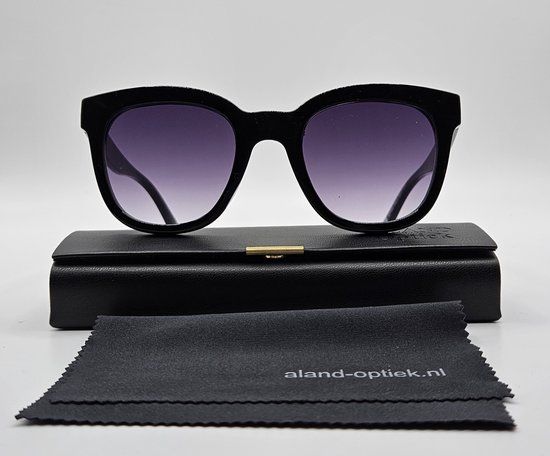 Dames Zonnebril - Zwart Montuur - Grijze Lenzen - UV400 - Cat Eye - Incl. Etui & Doekje