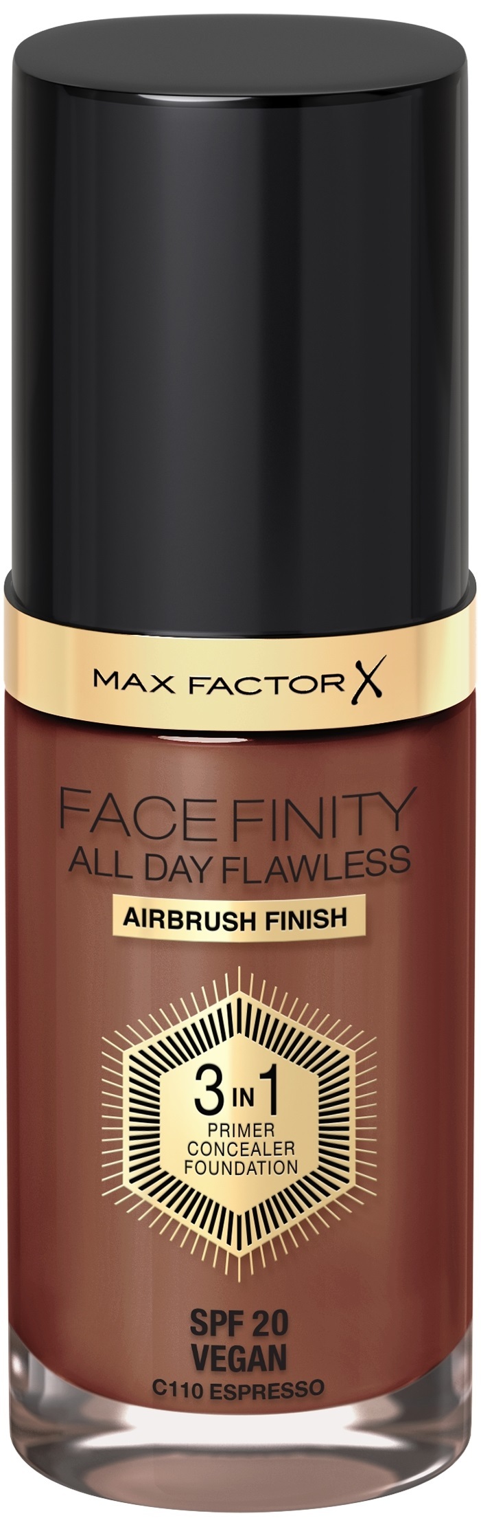 Max Factor Facefinity All Day Flawless 3 in 1 Flexi-Hold Foundation - 110 Espresso