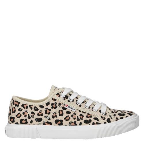 ONLY ONLY Onlnicola sneakers met panterprint beige/zwart