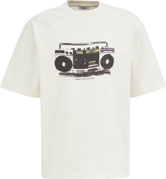 WE Fashion Heren loose fit T-shirt met print