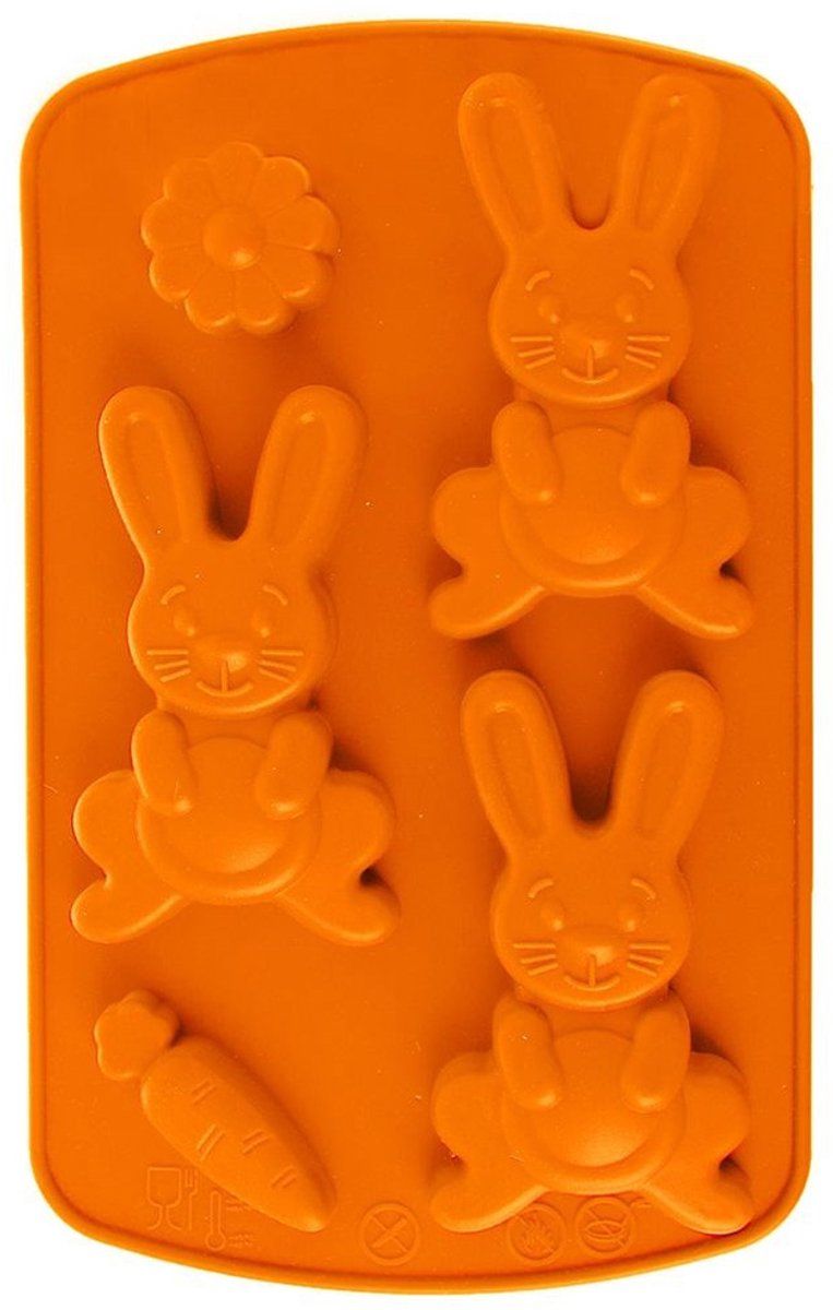 Orange Hasen-Silikonform für Kekse und Pralinen