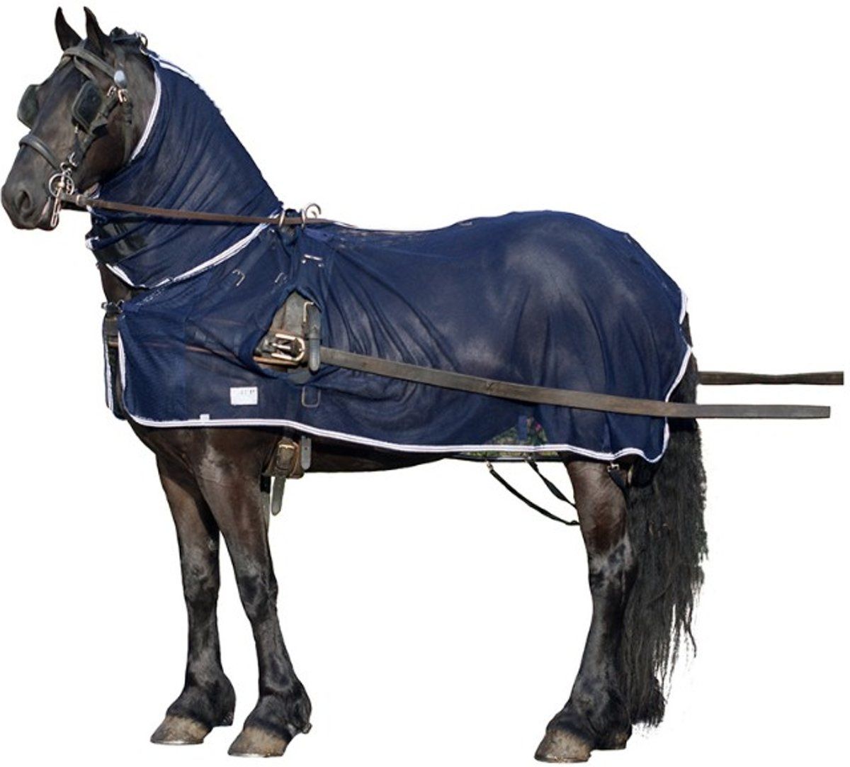 QHP Tuigvliegendeken+hals Blauw maat 125