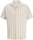 Jack & Jones Junior Overhemd Gestreept Korte Mouw Biologisch Katoen Regular Fit Knopen Casual Antiek Wit