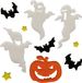 Horror stickers fantômes/chauves-souris 20 x 25 cm - Décoration de fête d'Halloween - Stickers d'horreur