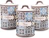 MAESTRO Holiday Set de 3 pots en céramique pour café, thé et sucre, Porto, modèle MR-20005-03CS