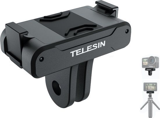 TELESIN Magnetische tweeklauwadapter voor DJI Action 3/4 - Zwart
