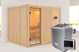 Karibu Gobin Sauna porte en verre clair poêle biomasse 9 kW commande externe