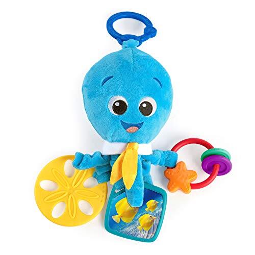Baby Einstein Babysteen, Octopus stofspeelgoed voor de kinderwagen, met rammelaar en babyveilige spiegel, ideaal voor onderweg